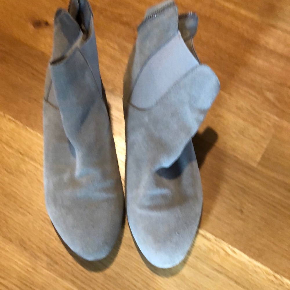 Suede Booties with zipper back and rubber soles